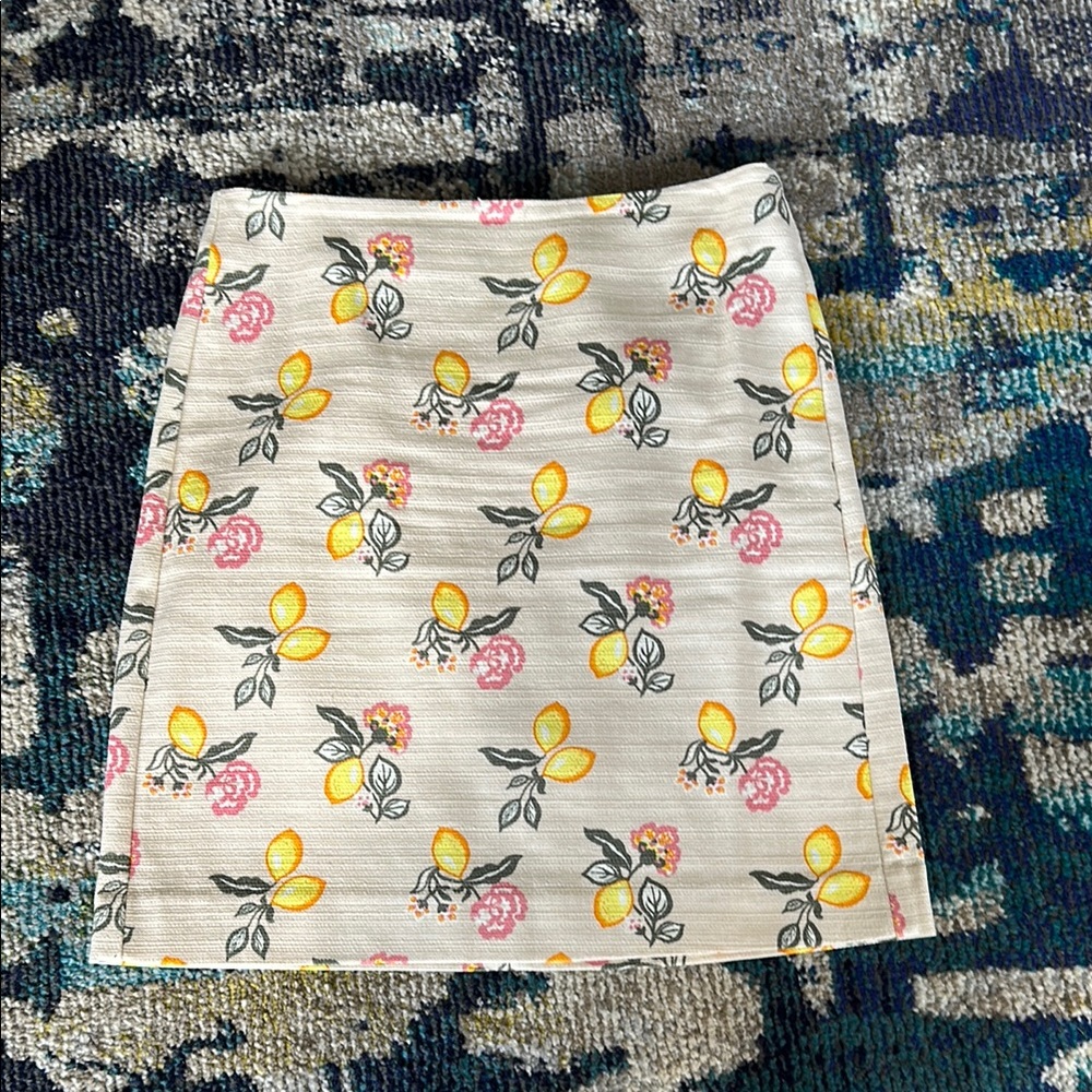 LOFT Floral Pencil Skirt with Yellow and Pink Accents